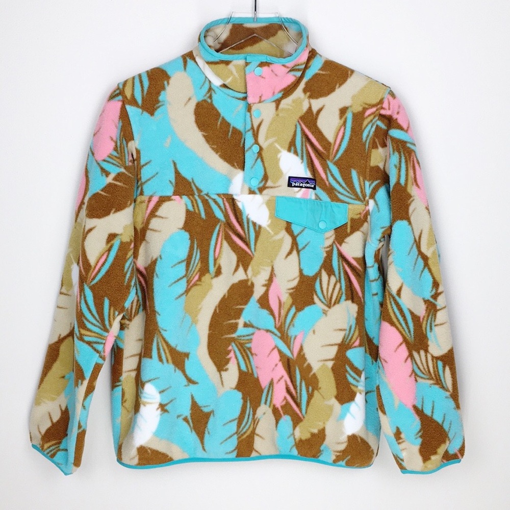 Patagonia Synchilla Snap-T Fleece Pullover Tropical Leaf Print Women’s S